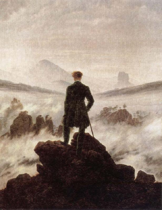 Caspar David Friedrich Wanderer Watching a sea of fog France oil painting art